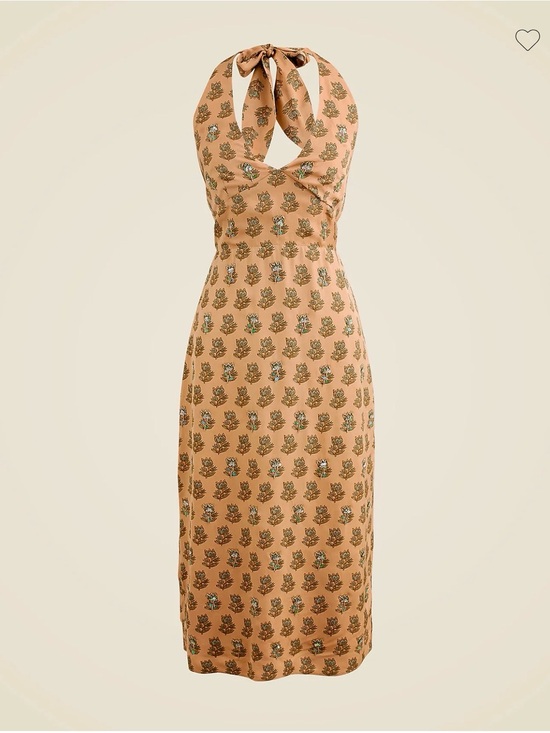 J. Crew Dresses & Skirts - J. Crew Collection Embellished Halter Dress in Tonal Tulip Block Print